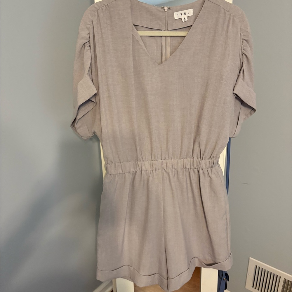 THML Gray Women's Shorts Romper